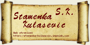 Stamenka Kulašević vizit kartica
